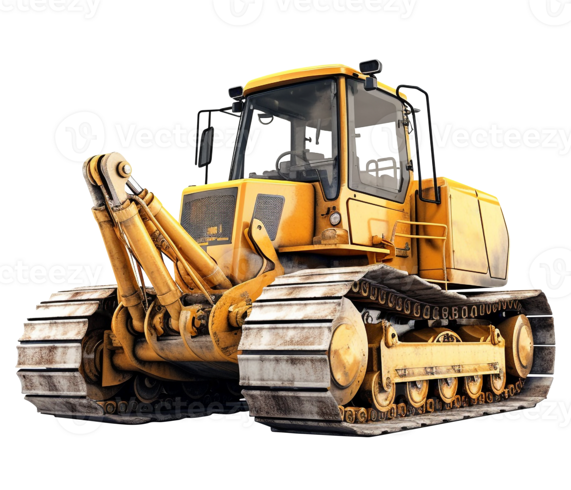 Bulldozer png construction machinery transparent background AI generated