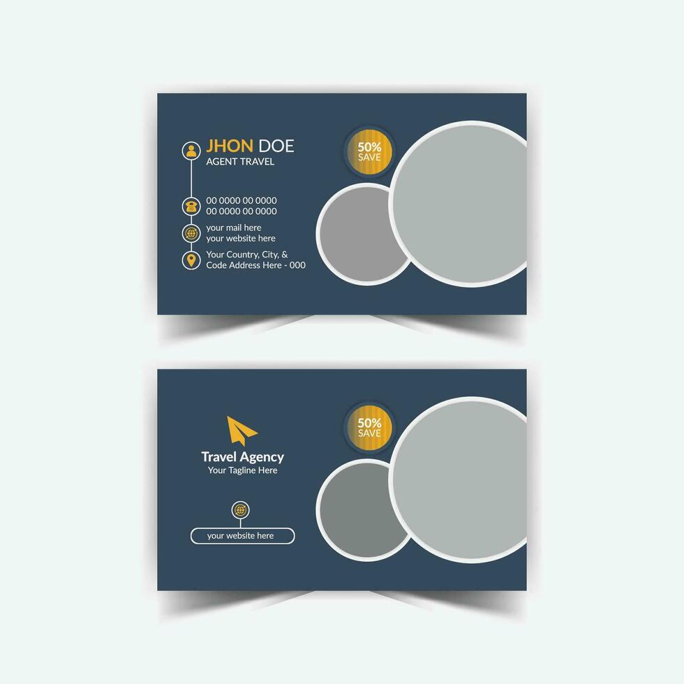 Travel Agency Business Card Print Template vector