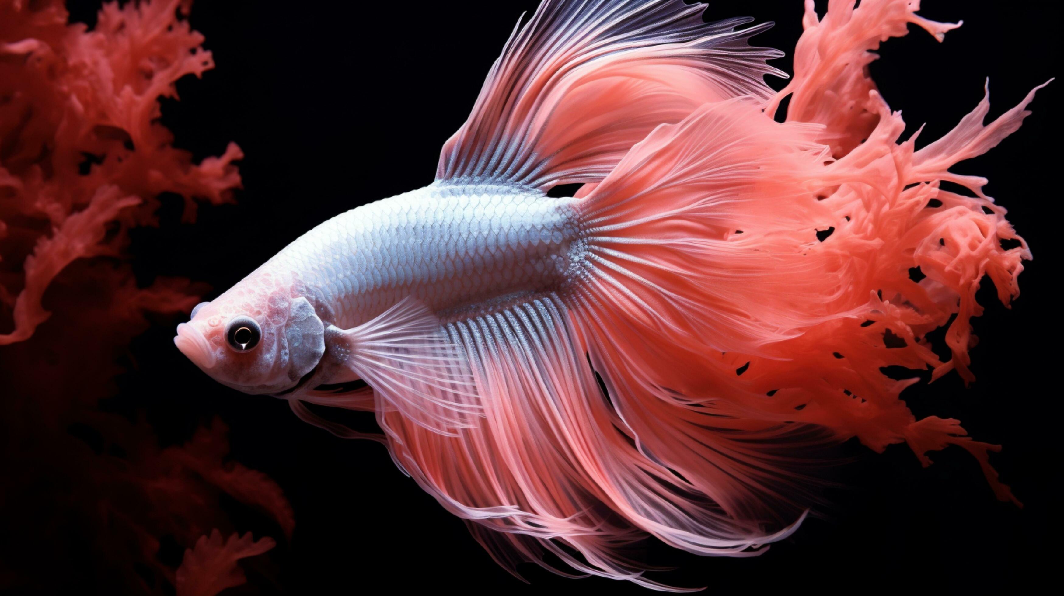 betta fish pink color on black background 28051355 Stock Photo at Vecteezy