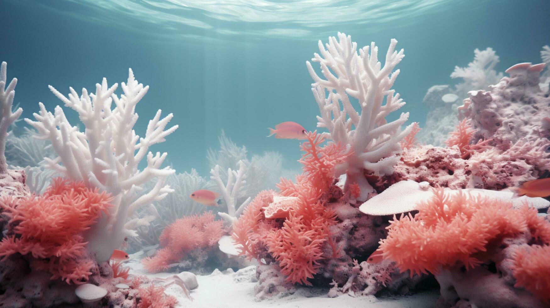 Coral reefs pink color in the sea photo