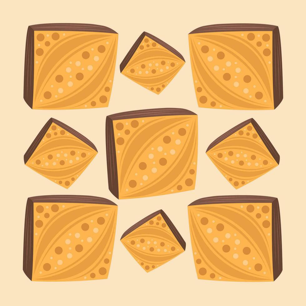 Jack cheese slice vector illustration for graphic design and decorative element