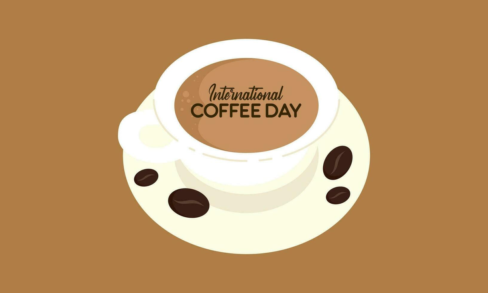 Flat International Day of Coffee Design Background Concept vector
