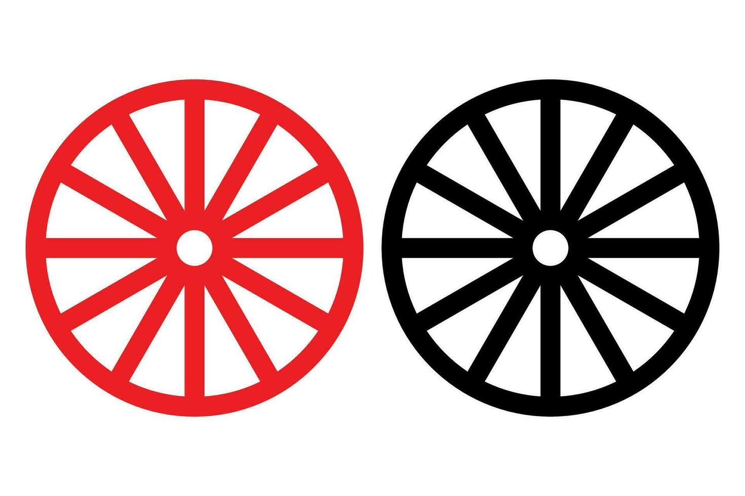 Wagon wooden wheel icon, wheel vector icon.