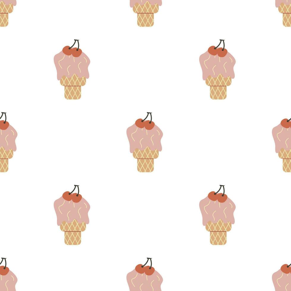 Seamless pattern with ice cream vector