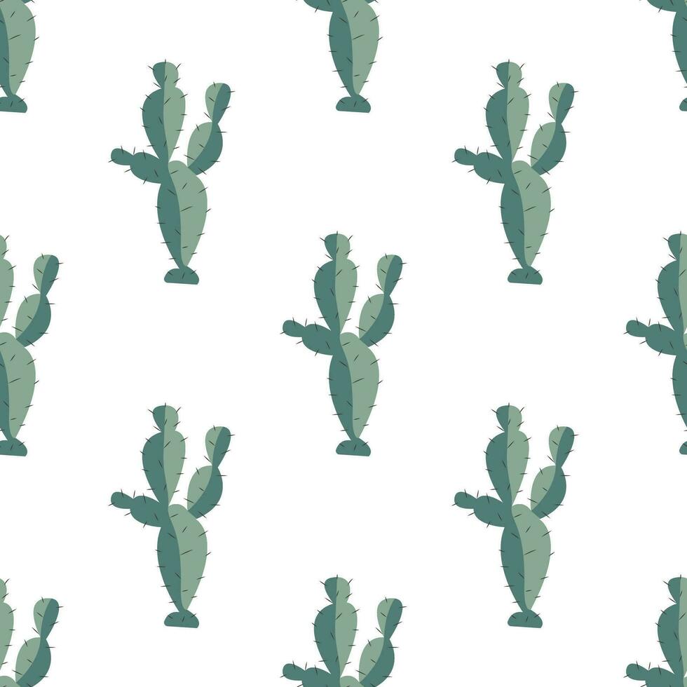 Seamless pattern with cacti vector