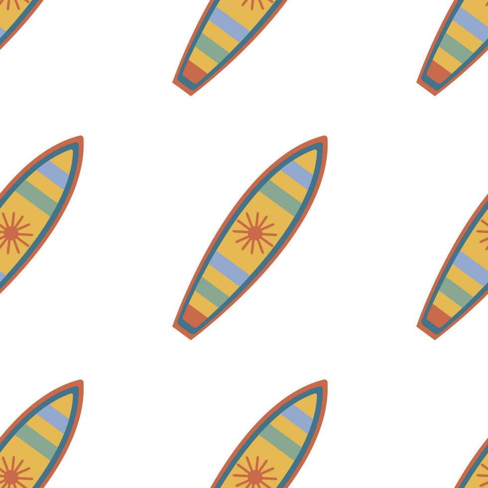 Seamless pattern with surfboards vector