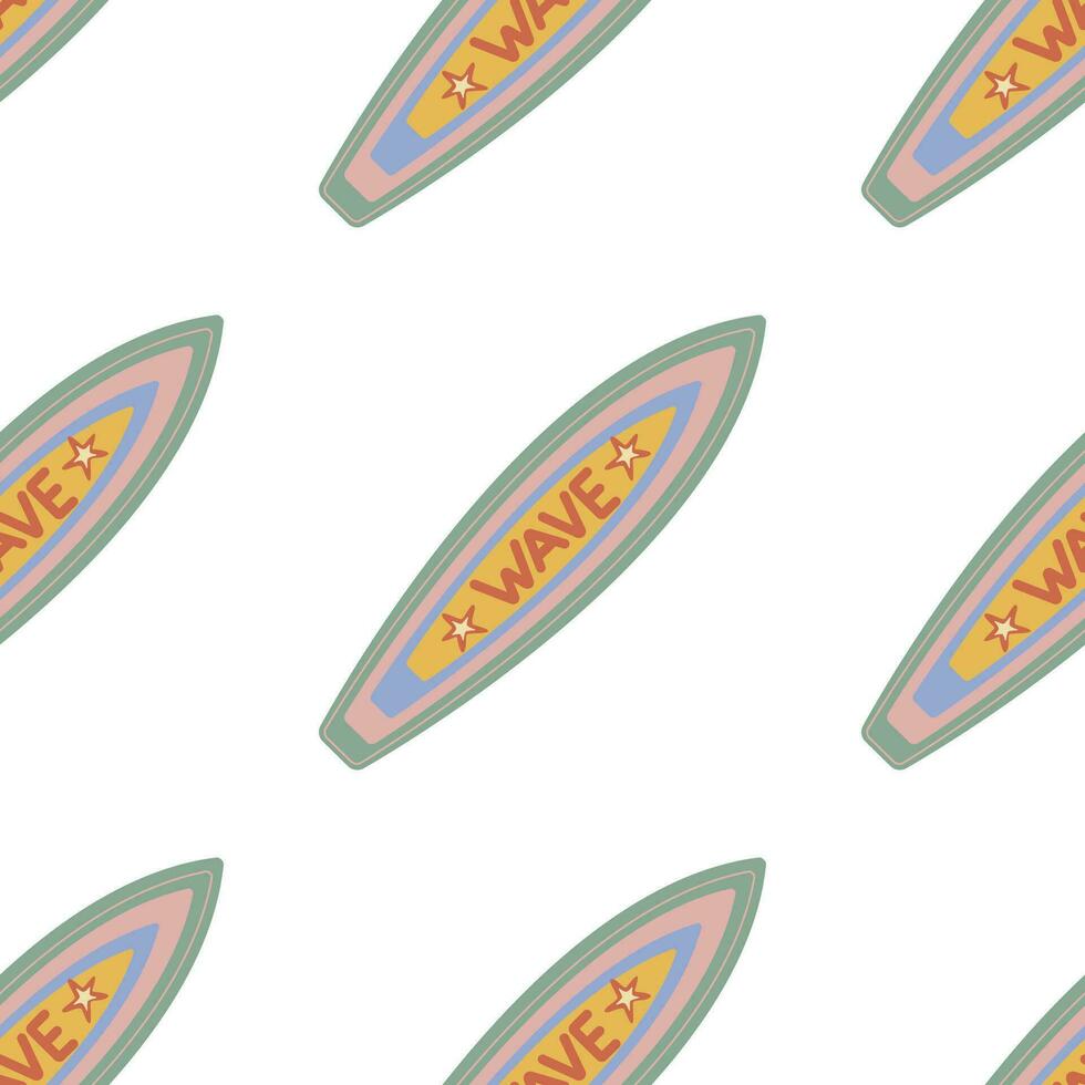 Seamless pattern with surfboards vector