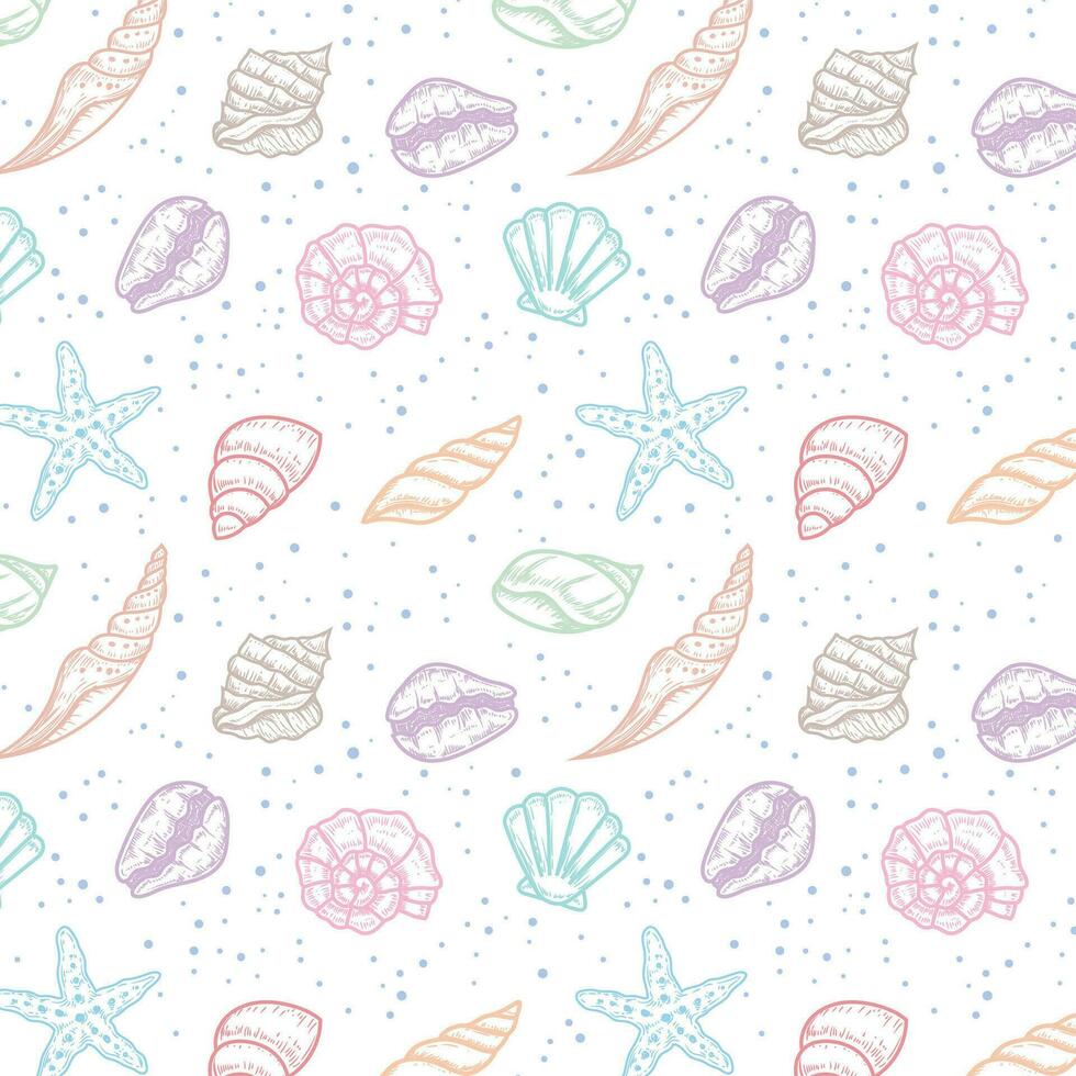 Fresh creative abstract marine seamless pattern vector