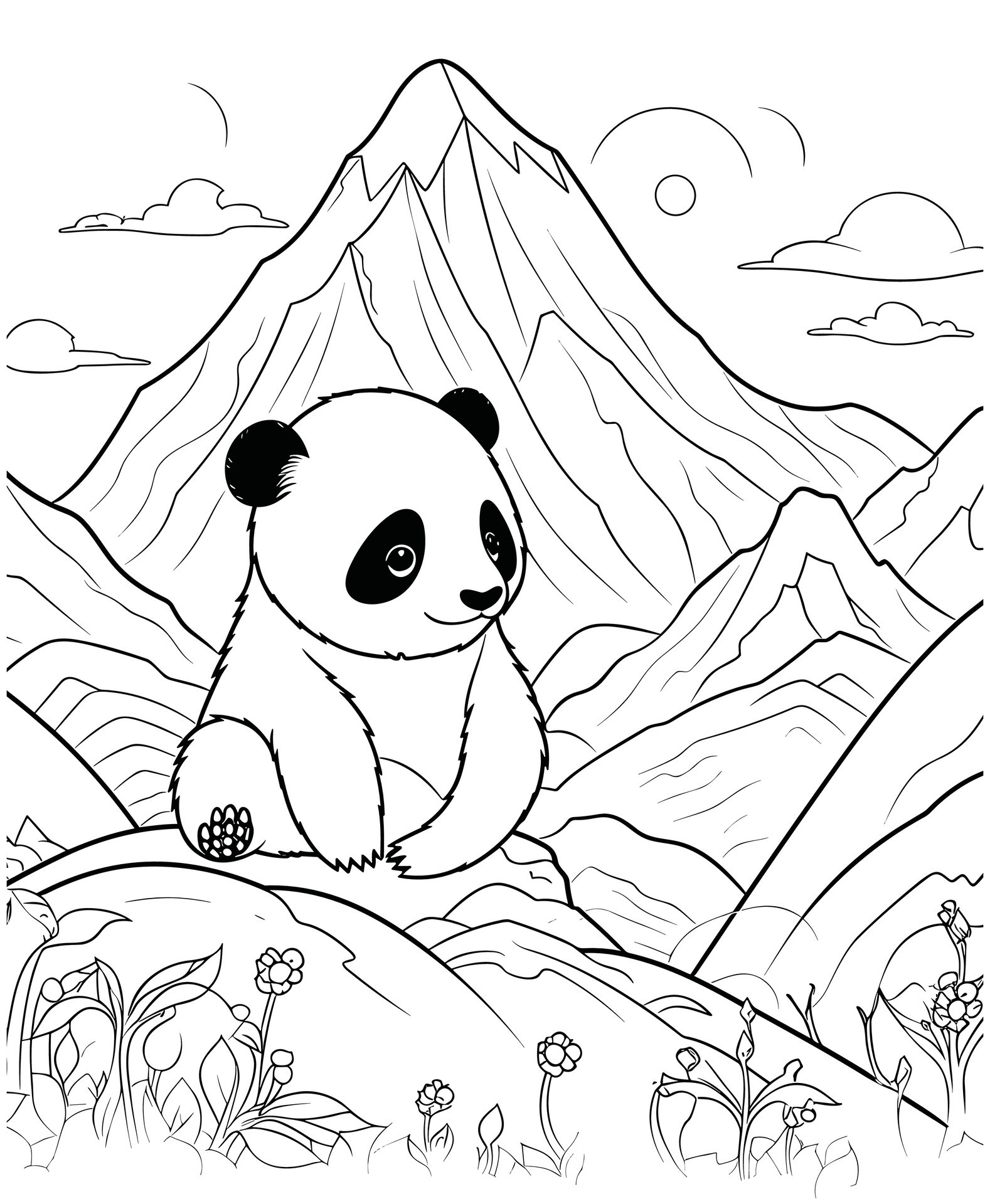 Panda coloring pages 28051832 Vector Art at Vecteezy