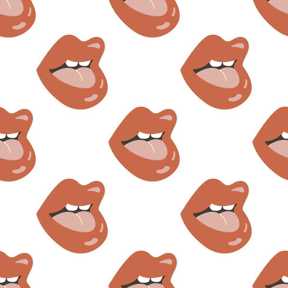 Seamless pattern with lips. vector