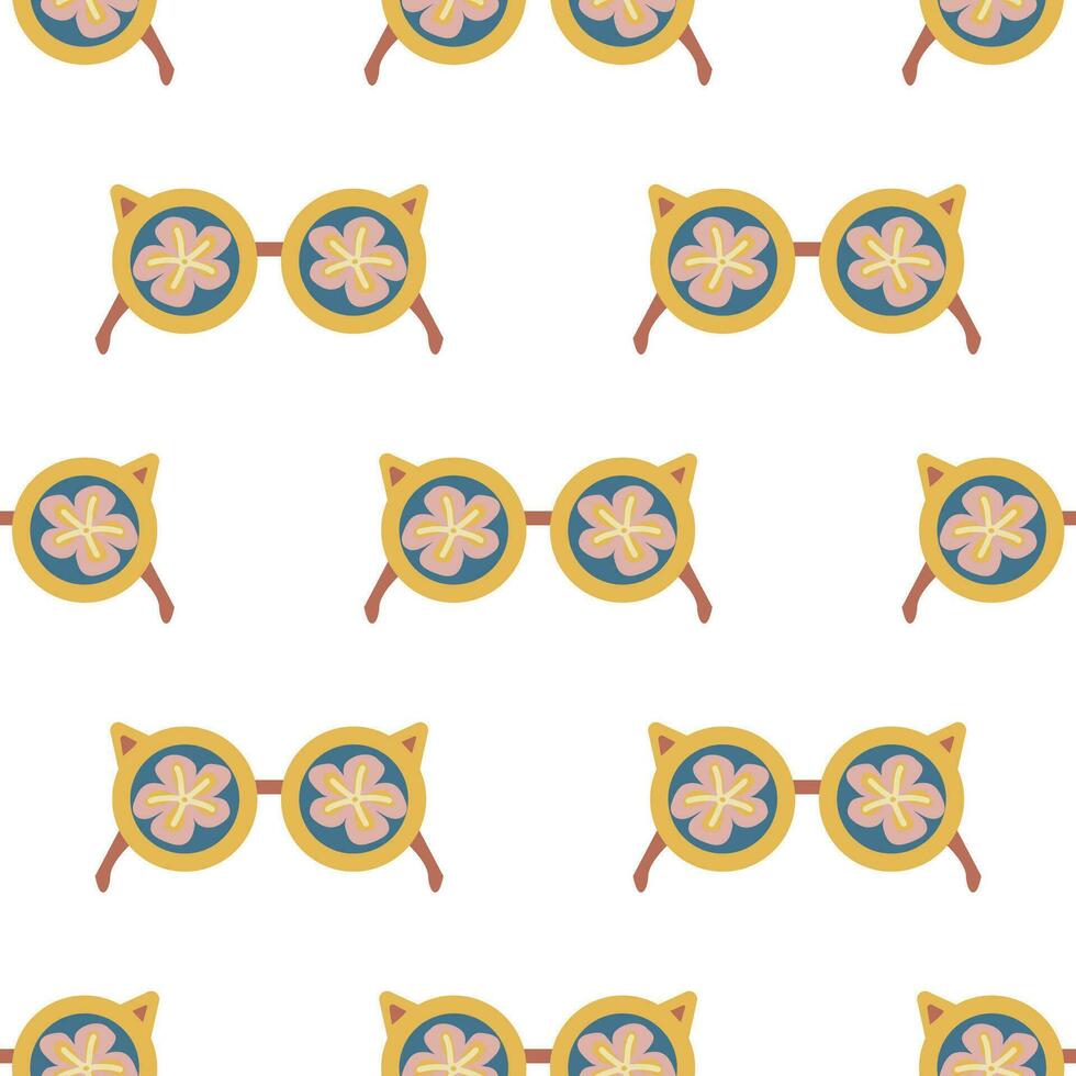 Seamless pattern with sunglasses vector