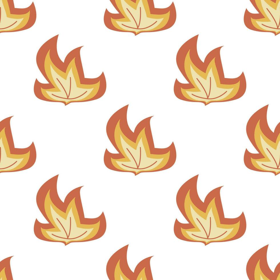 Seamless pattern with flames and fire. vector