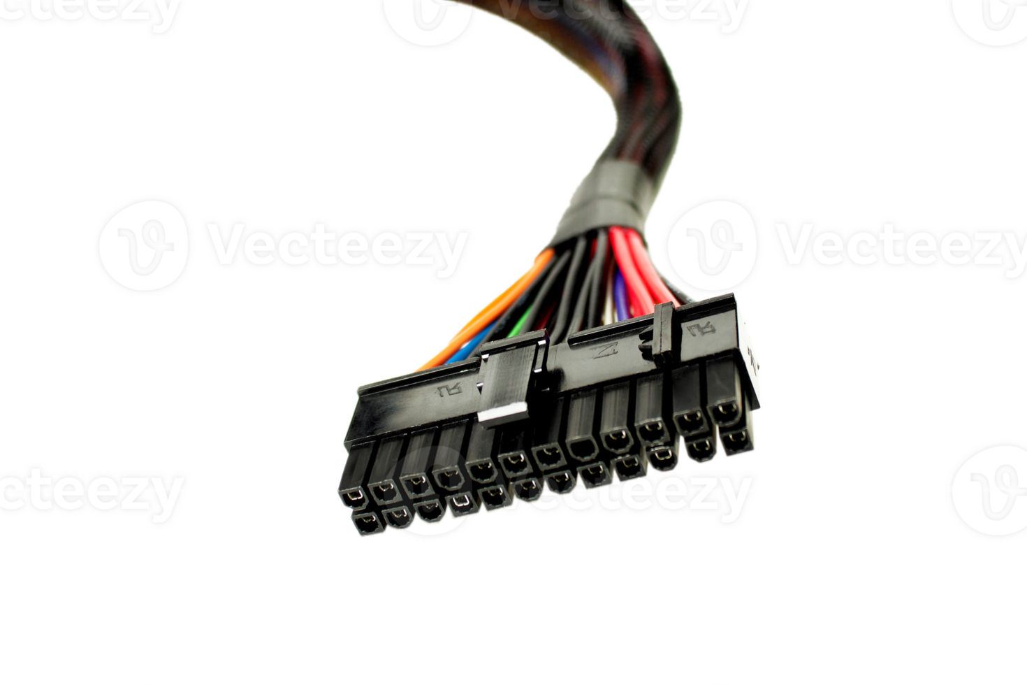 psu cable. 20 y 4 4 alfiler enchufe para conectando el computadora tarjeta madre a el poder suministro blanco o invisible png antecedentes