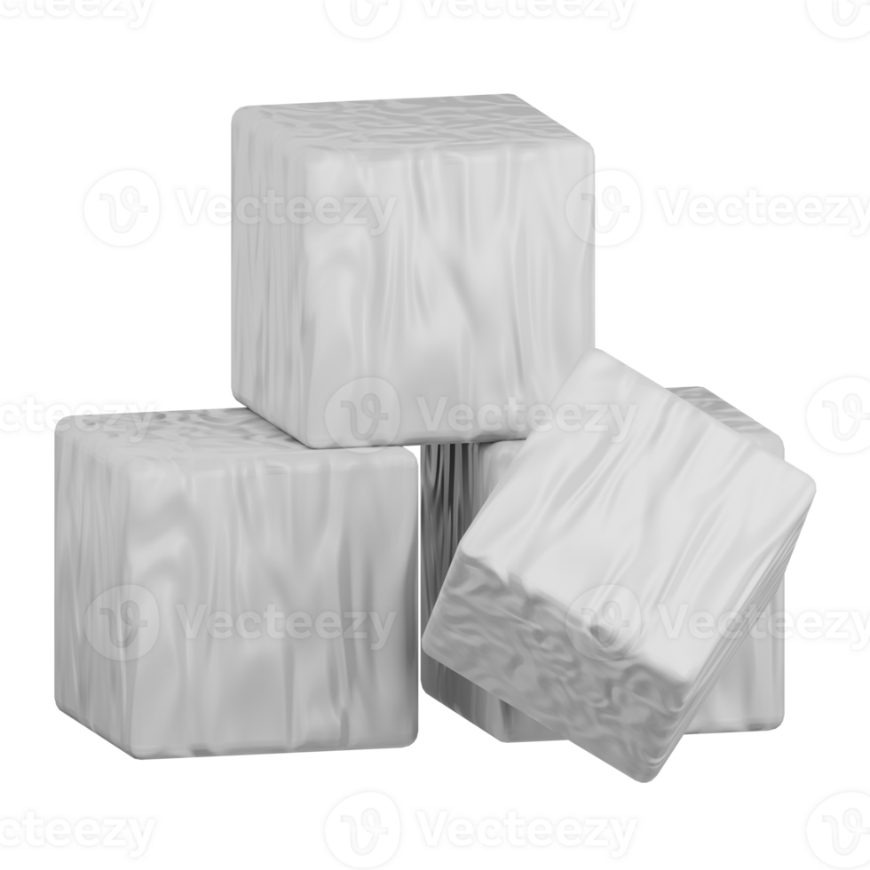 3d rendering sugar cubes isolated useful for food, allergen, allergy, disease and antigen design element png