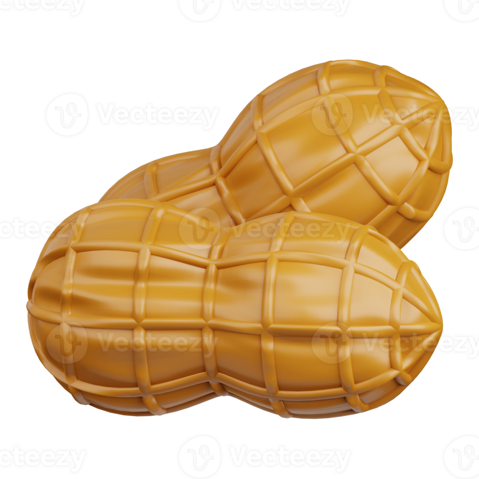 3d rendering peanut isolated useful for food, allergen, allergy, disease and antigen design element png
