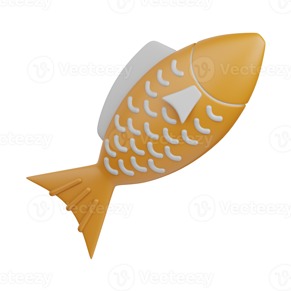 3d rendering fish isolated useful for food, allergen, allergy, disease and antigen design element png