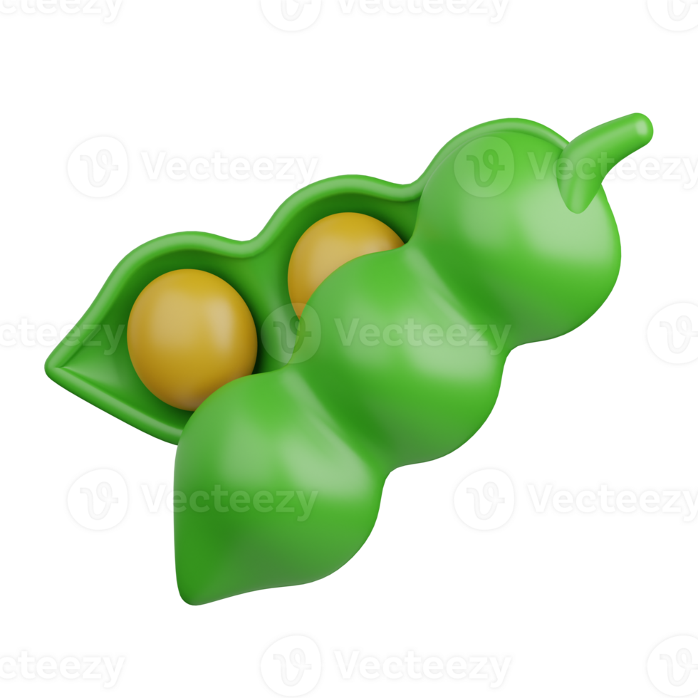 3d rendering soybean isolated useful for food, allergen, allergy, disease and antigen design element png