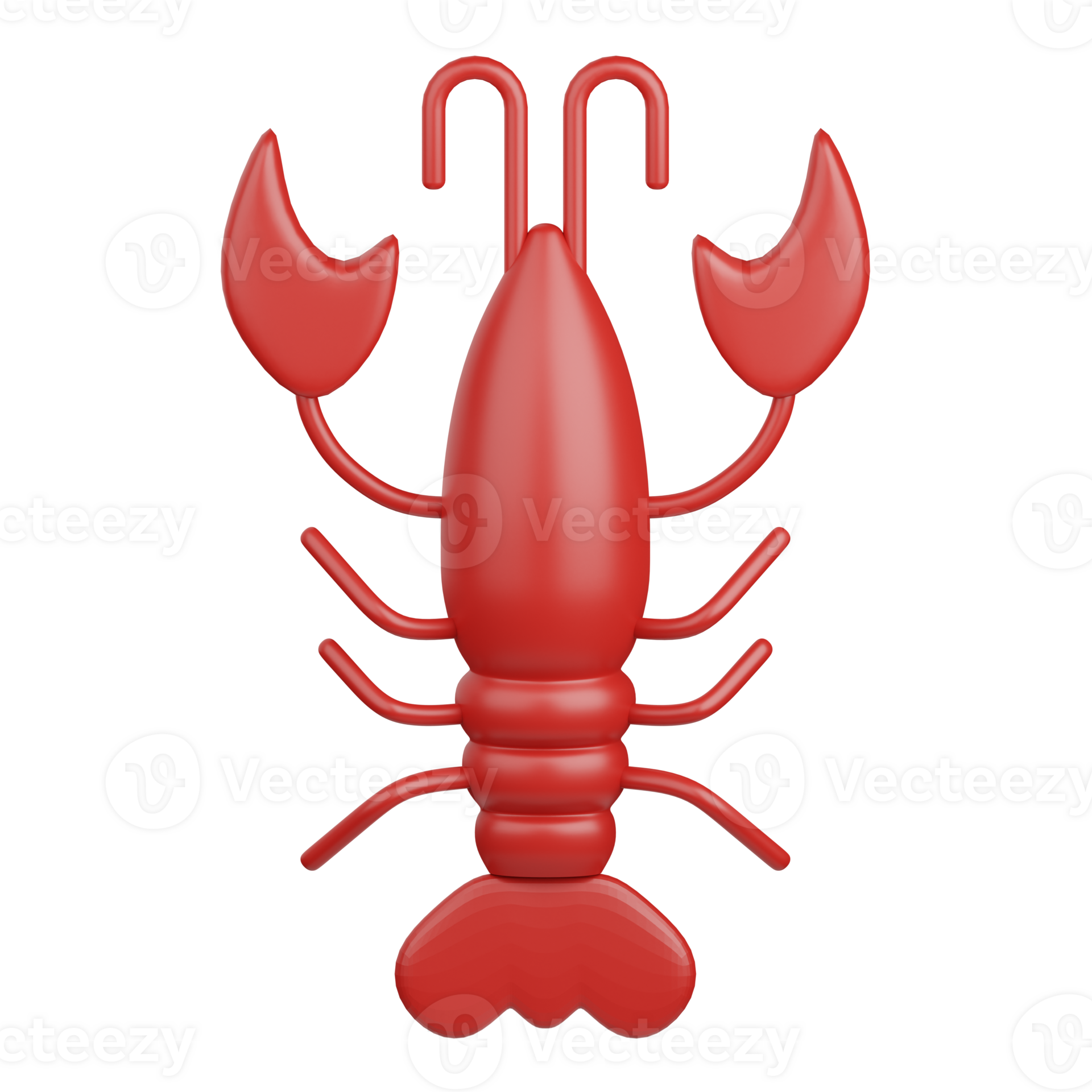 3d rendering lobster isolated useful for food, allergen, allergy