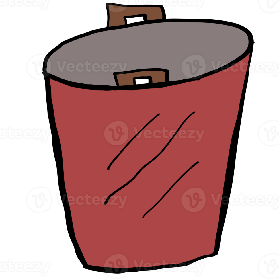 ilustración icono de un bote de basura rojo png