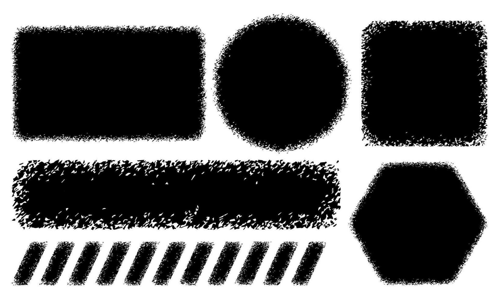 colección de negro grunge cepillo golpes de varios formas vector