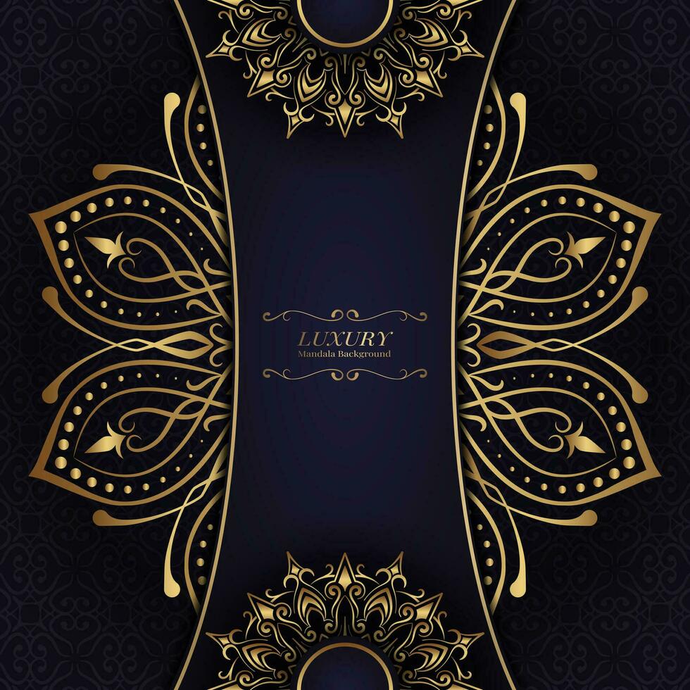Luxury background with golden mandala ornament vector
