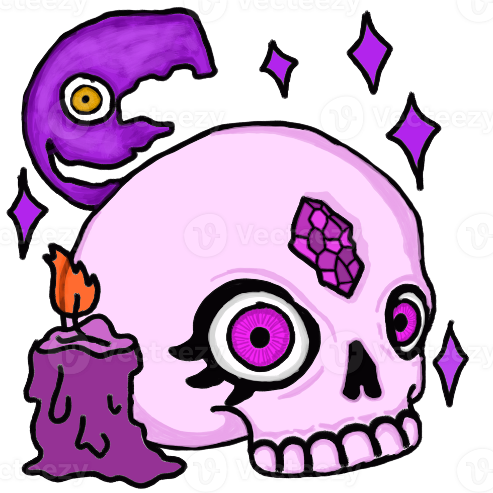 Pink Halloween Sublimation Night And Pretty lich skull 28052093 PNG