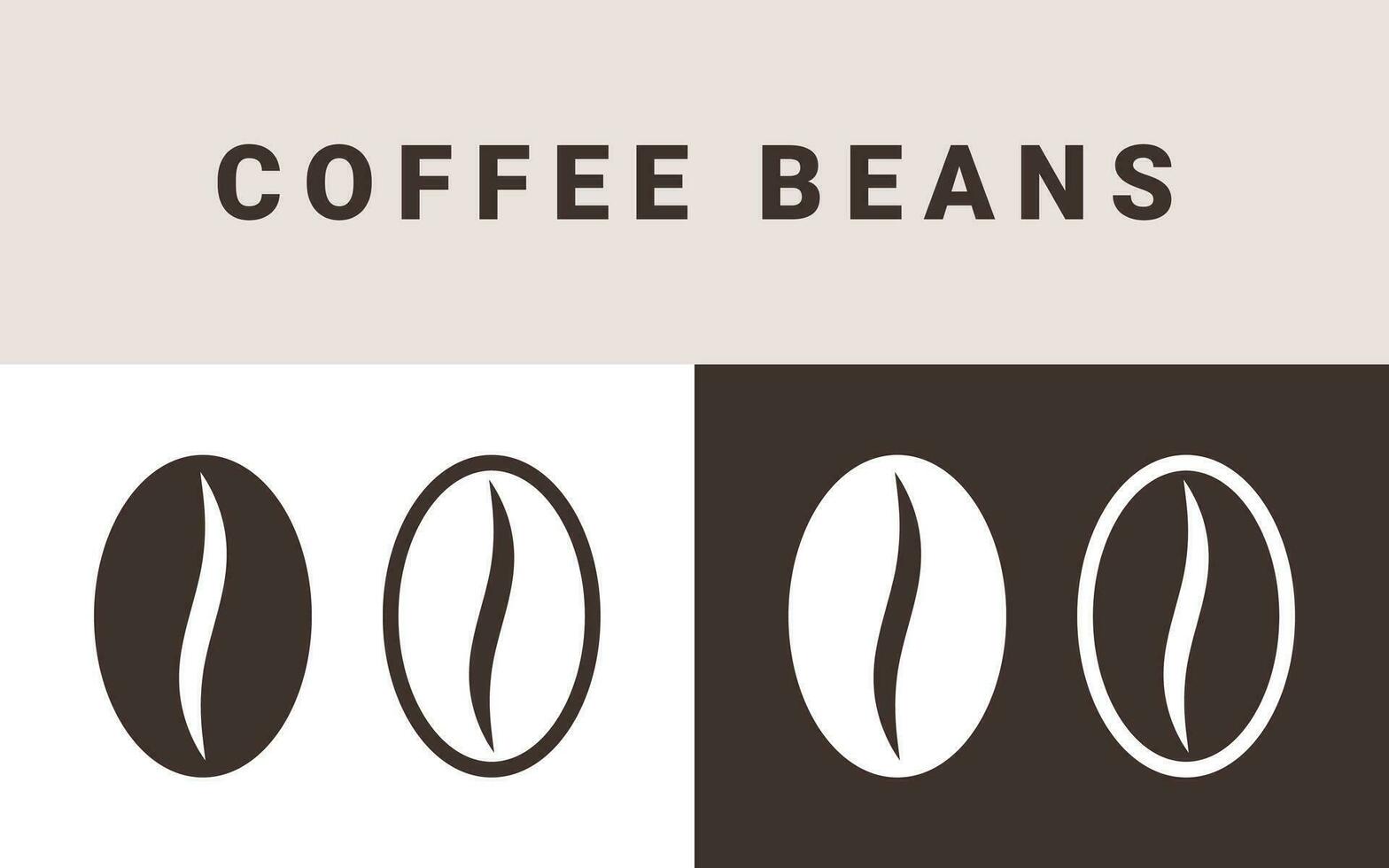 Coffee beans. Coffee signs. Brown coffee bean icons. Vector scalable graphics