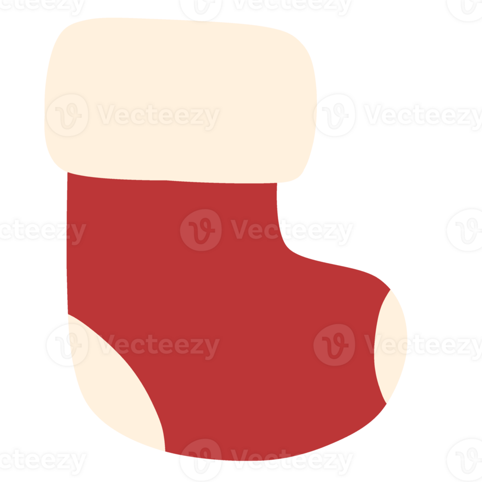 Drawings of Christmas socks in various patterns png