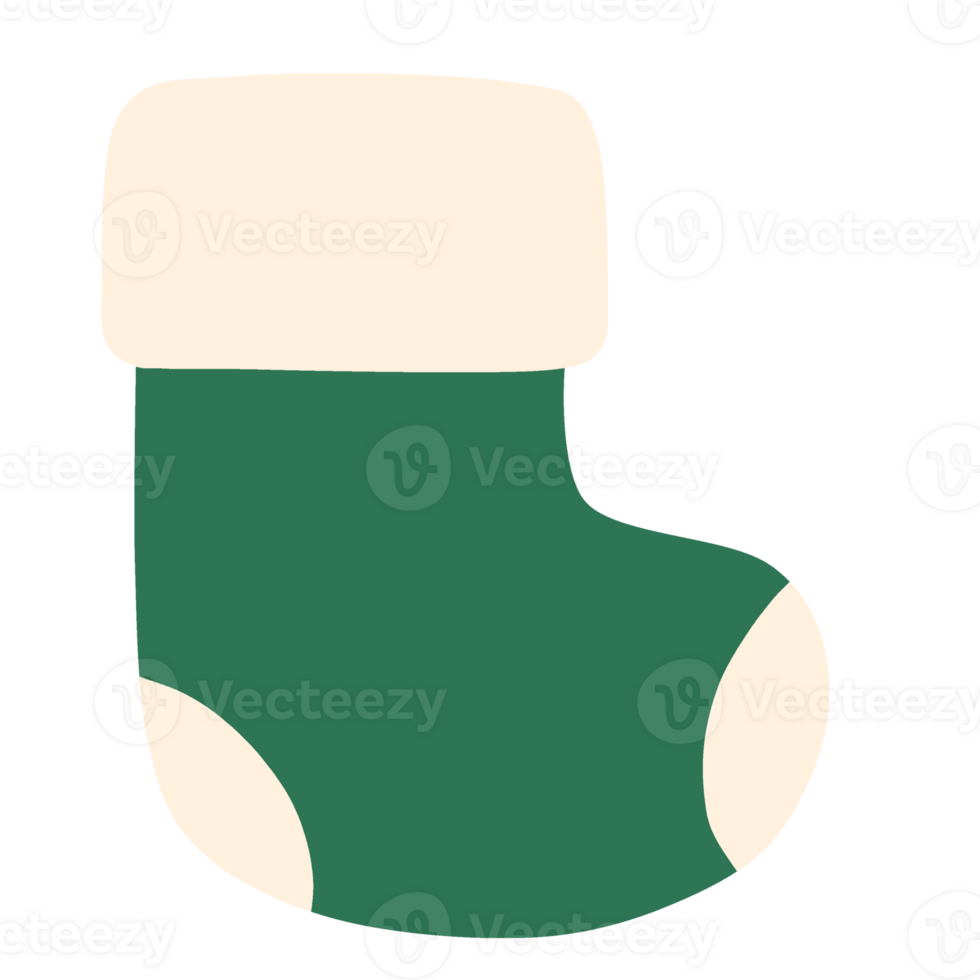 Drawings of Christmas socks in various patterns png