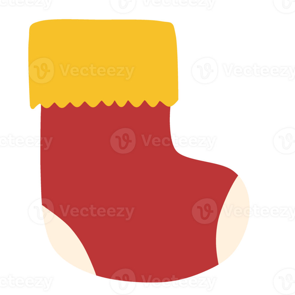 Drawings of Christmas socks in various patterns png
