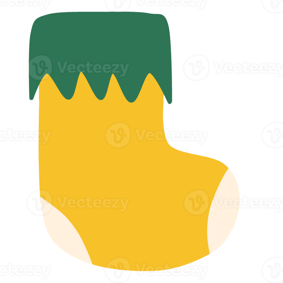 Drawings of Christmas socks in various patterns png