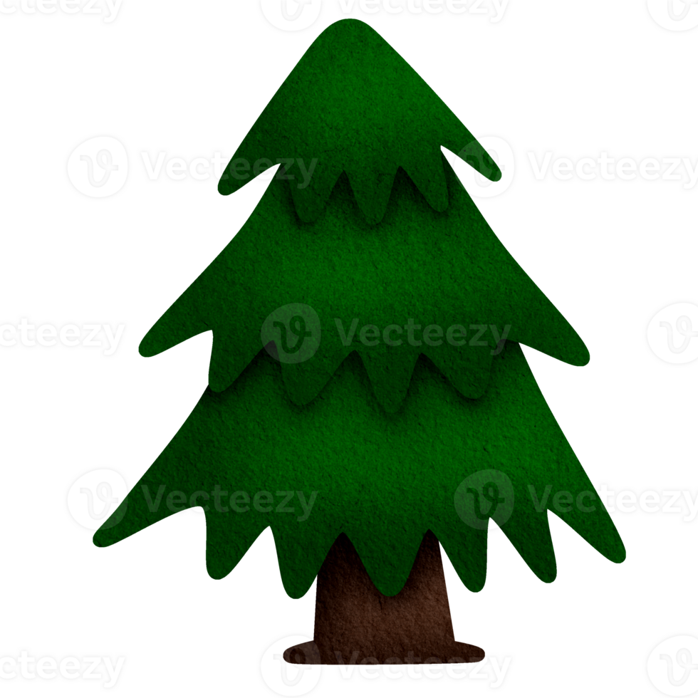 cute christmas tree cartoon drawing. png