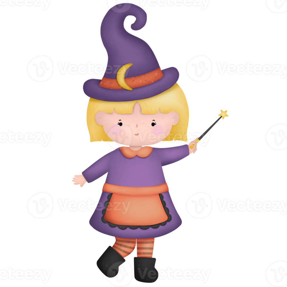 little witch on halloween png