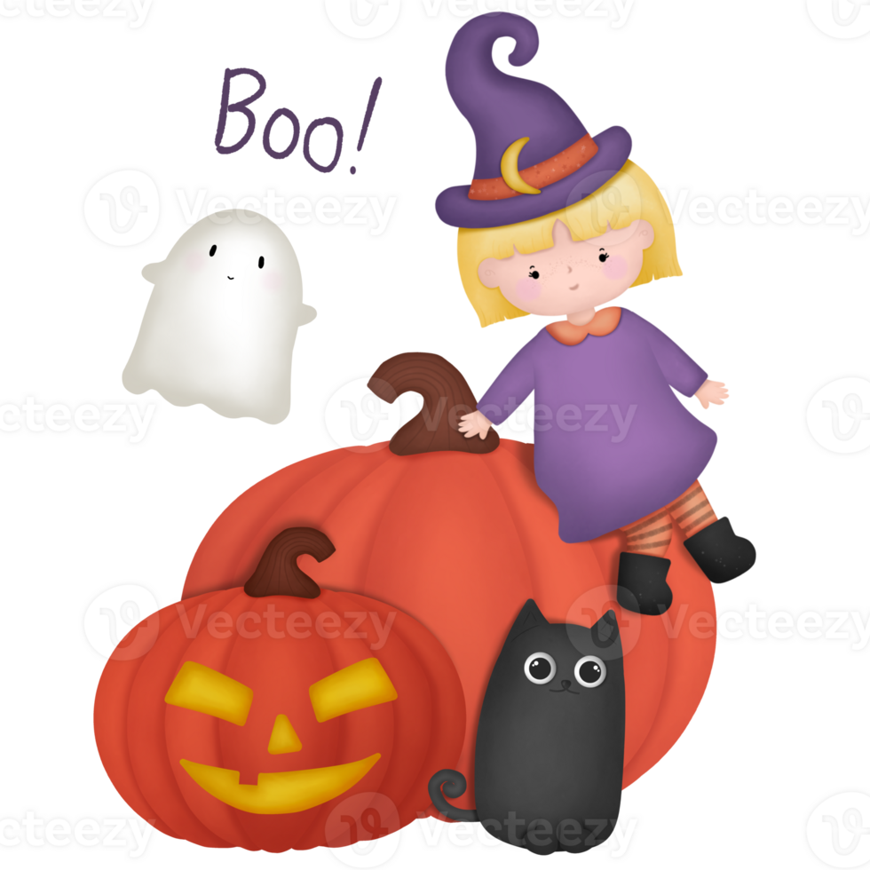 little witch on halloween png