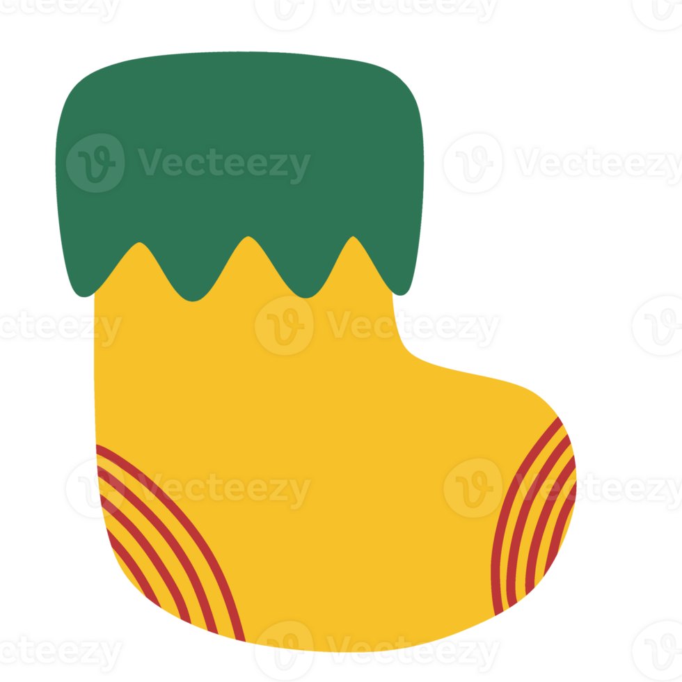 Drawings of Christmas socks in various patterns png