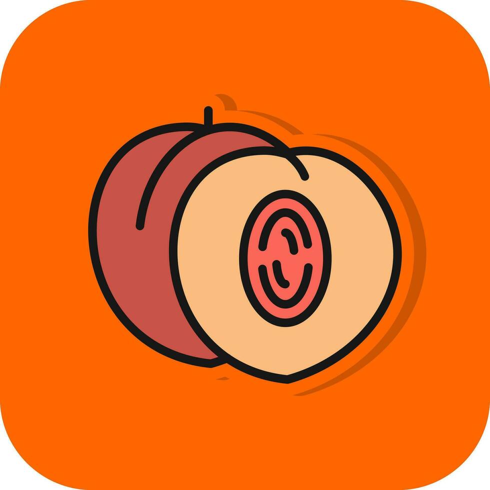 Nectarine Vector Icon Design