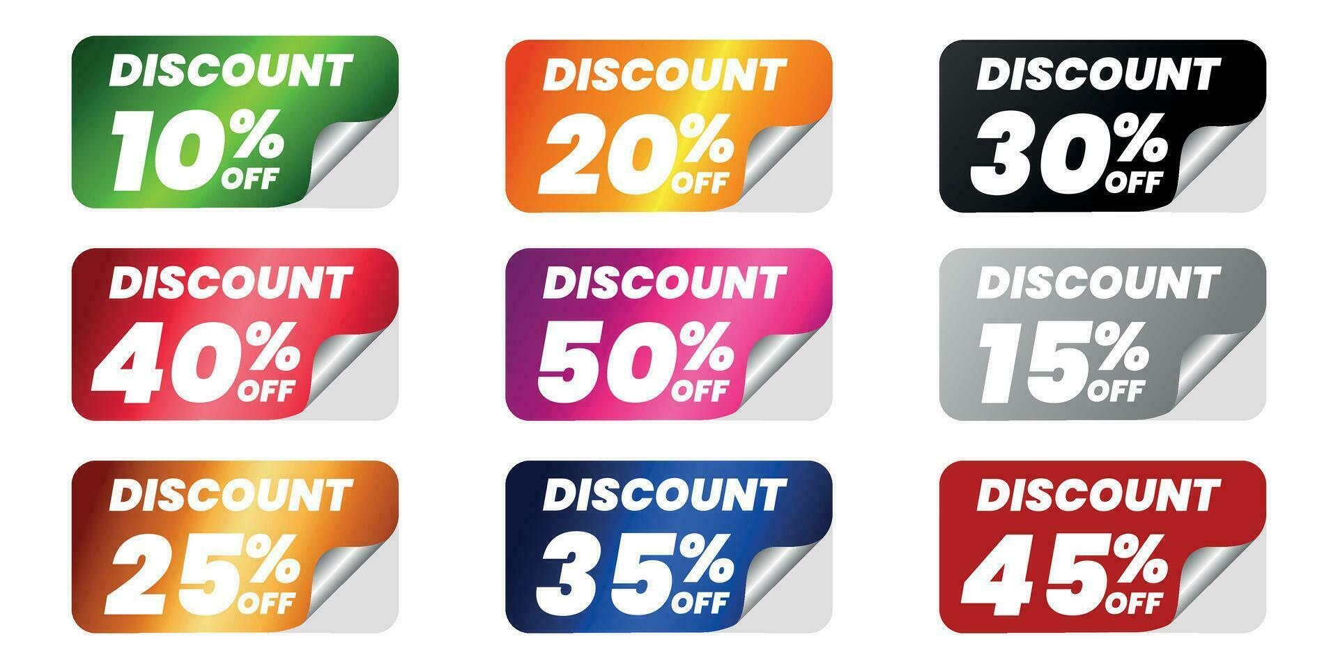 vector modern discount sticker set