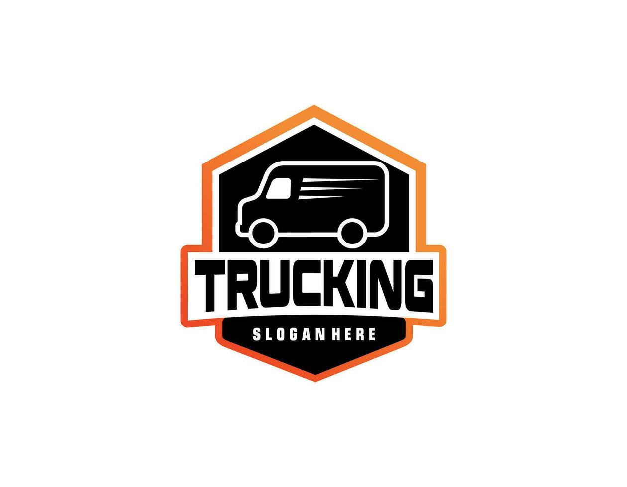 Business logo logistic truck design trailer transport, express cargo delivery company template idea vector