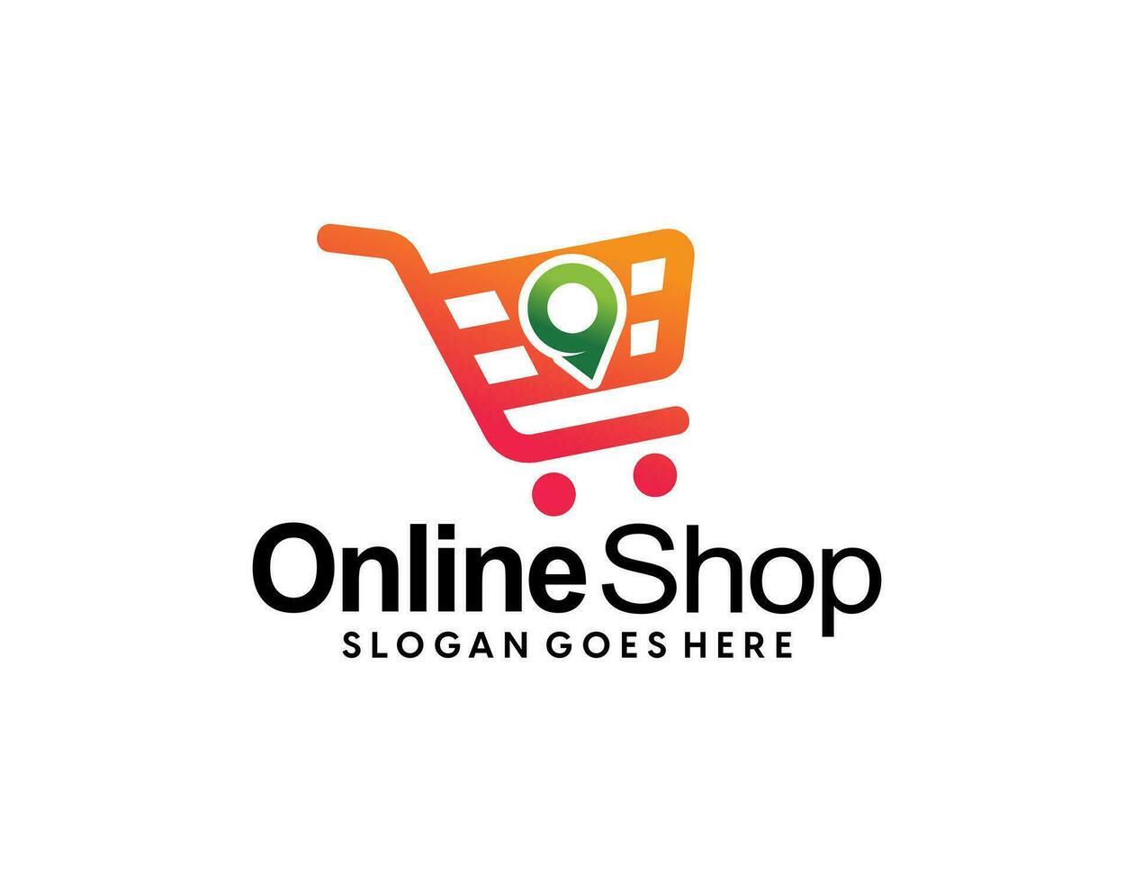 Set of Online Shop Logo designs Template. Illustration vector graphic of shopping bag, computer and mouse logo. Perfect for Ecommerce,sale, store web element. Company emblem.