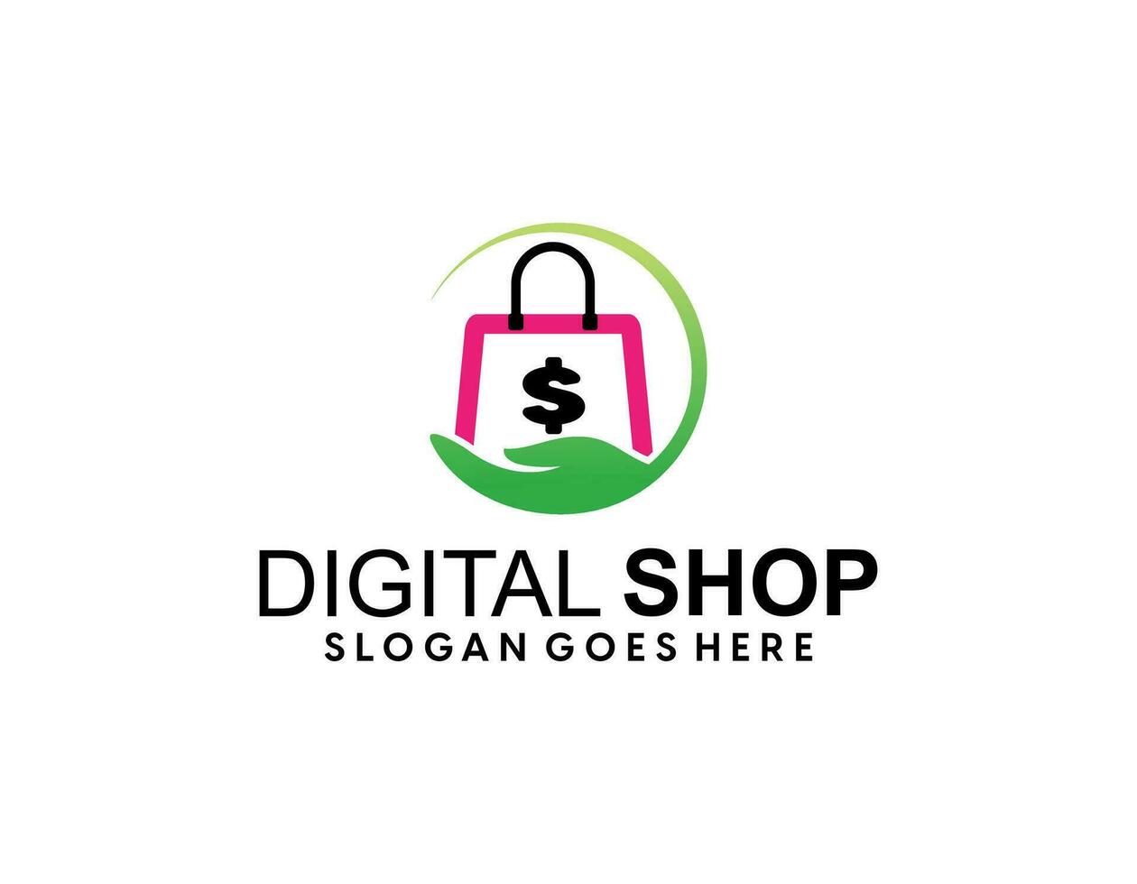 Online shopping logo design template vector