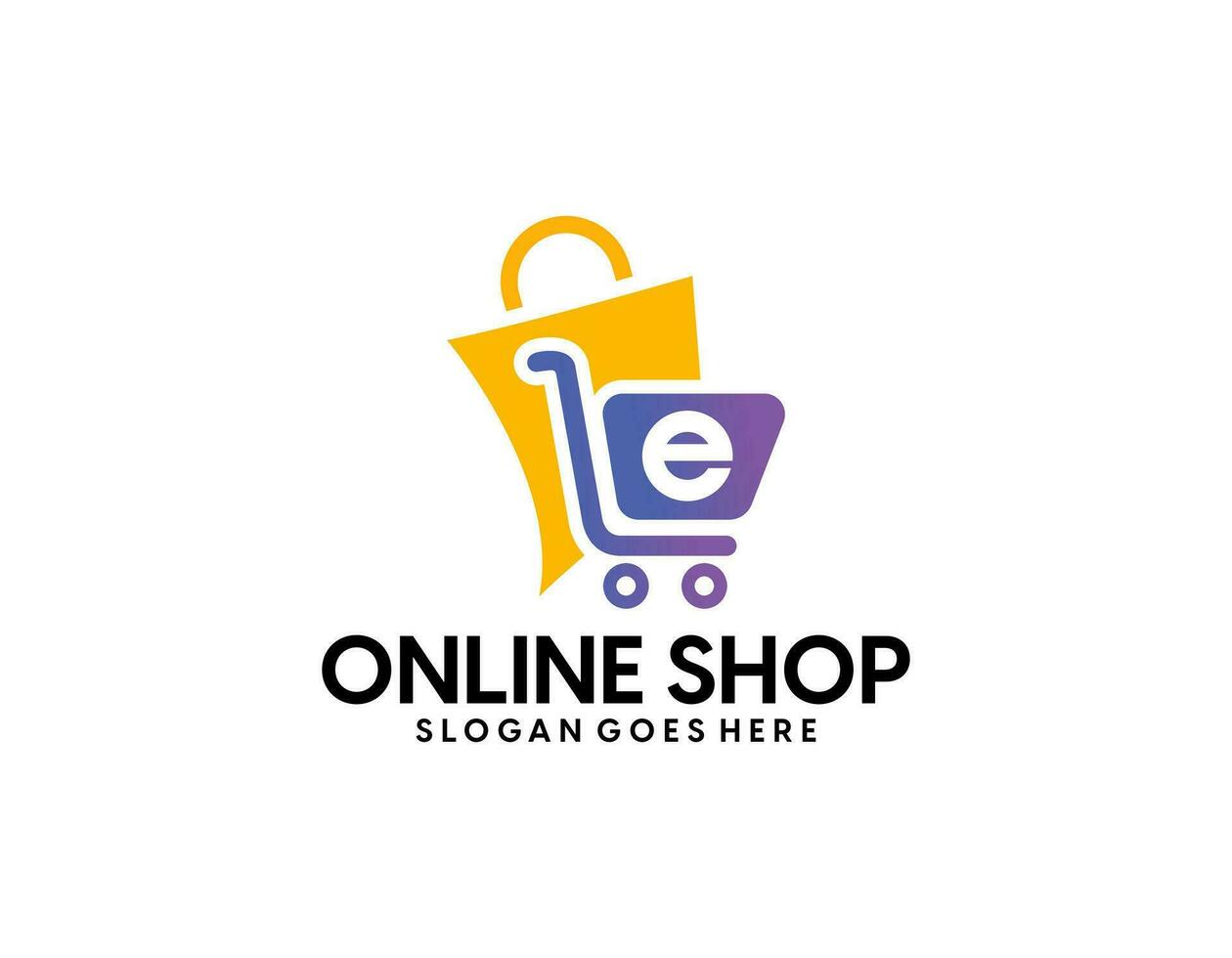 Online Shopping cart Logo design vector concept icon