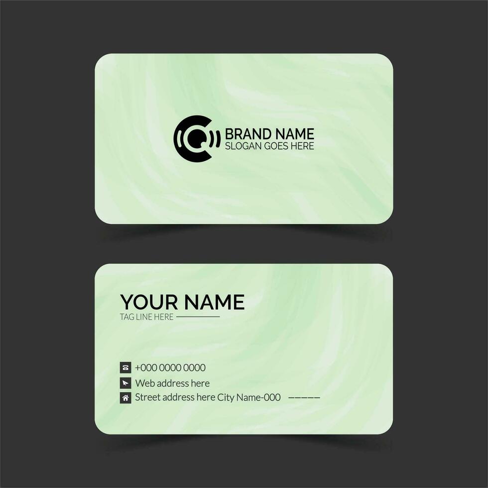 Modern corporate business card template with flat user interface vector