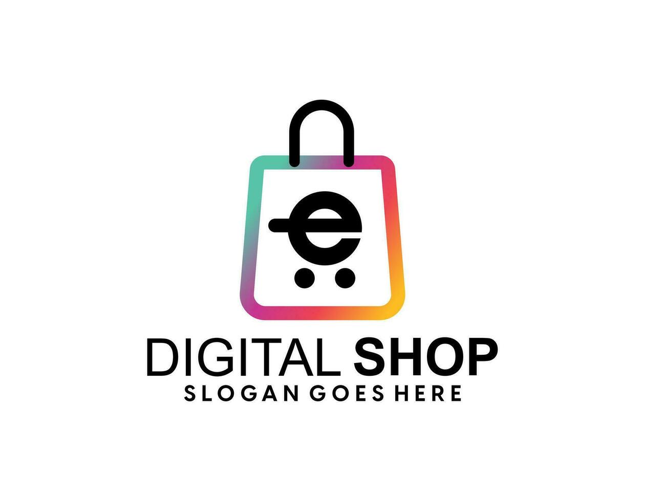 Shopping cart logo and shopping bags logo vector