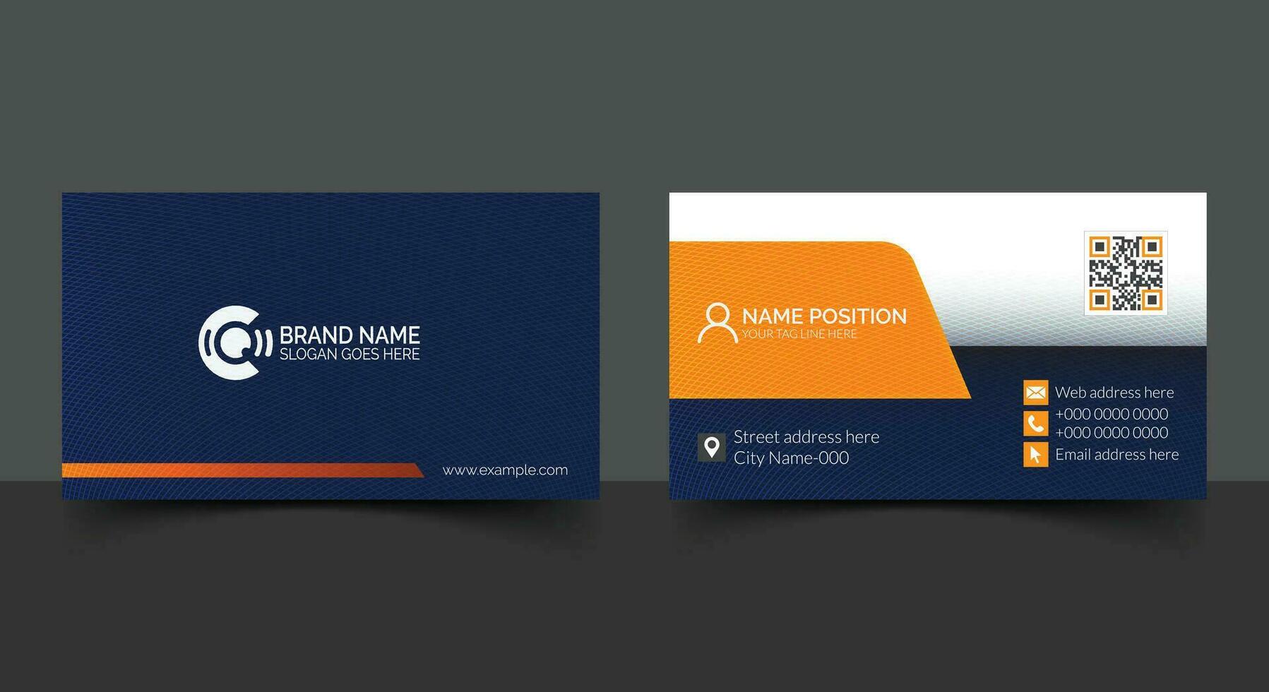 Modern creative yellow and blue business card template with flat user interface vector