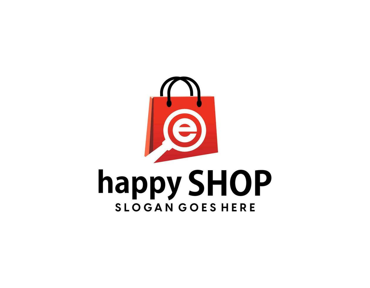 E-commerce shop logo design vector template, cart bag smile logo symbol icon template