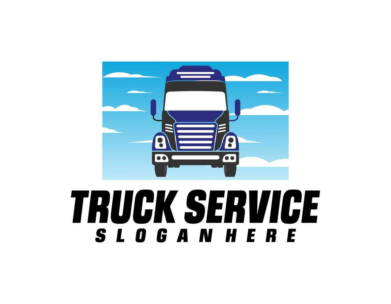 semi truck logo design vector