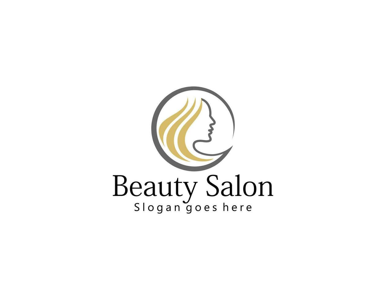 Vector template logo for beauty salon stylized long haired woman