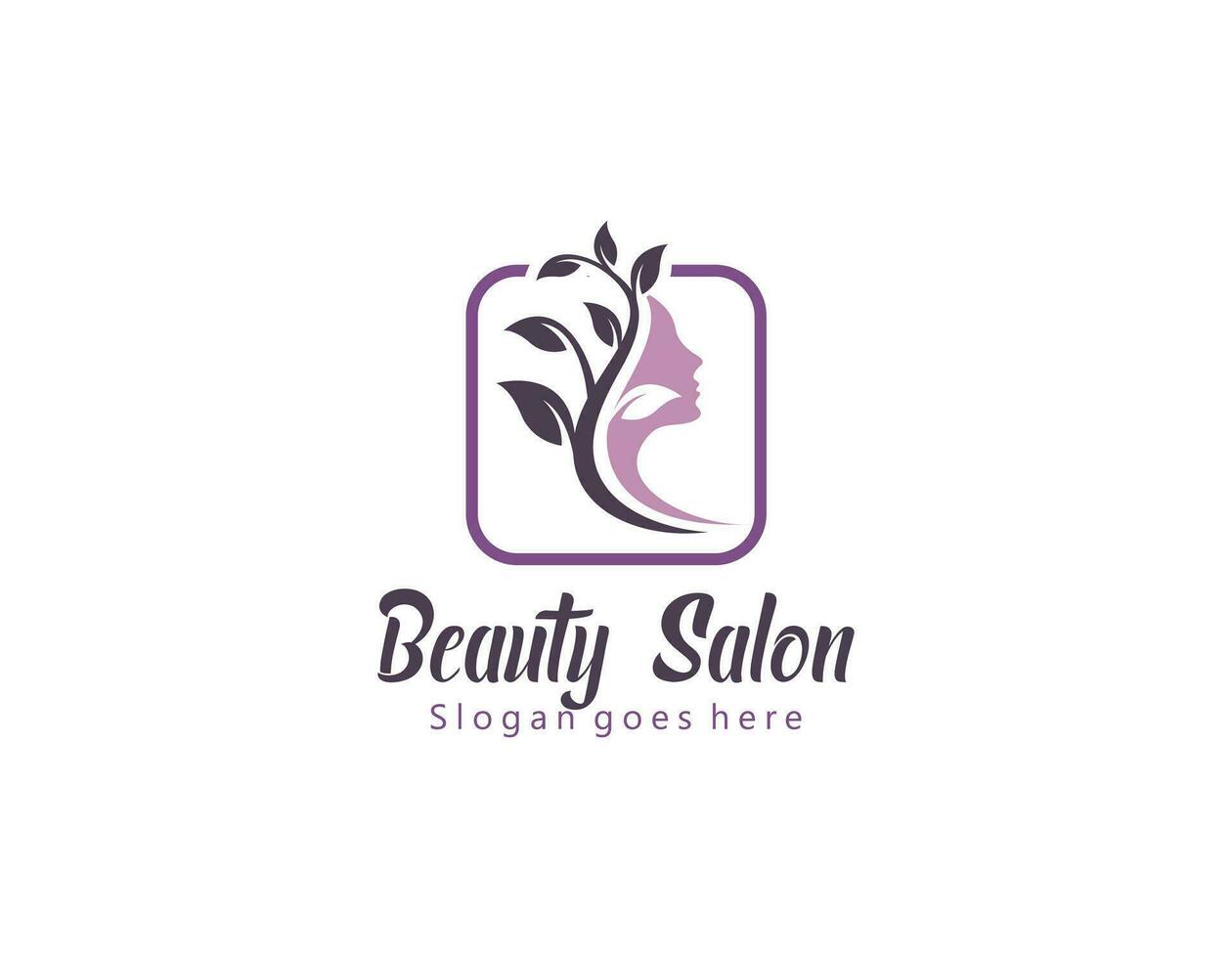 Woman face logo design vector illustration, Girl silhouette for cosmetics, beauty, salon, health and spa, fashion themes.
