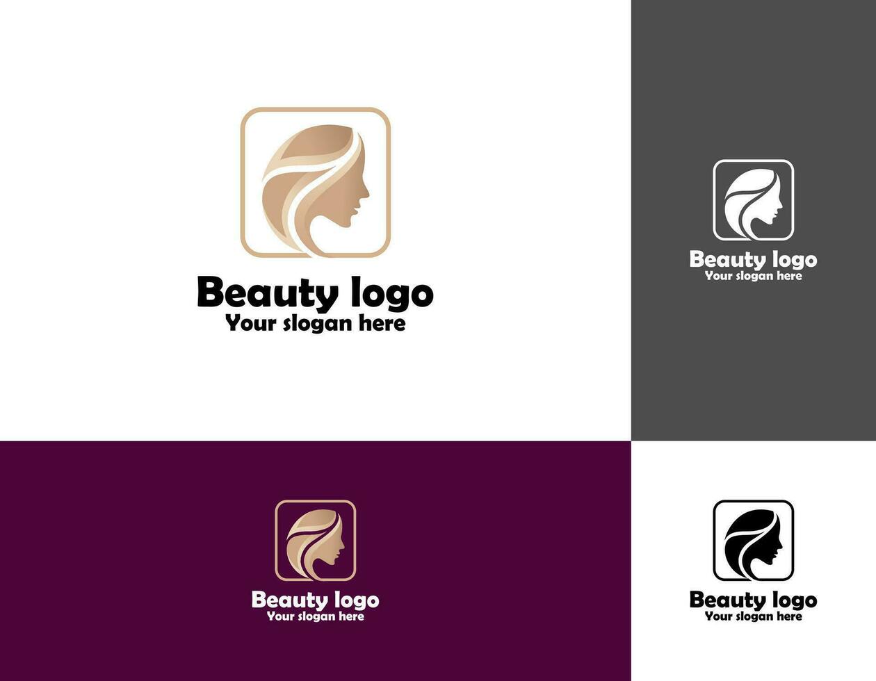 beauty haircut salon logo with scissor vector illustration design