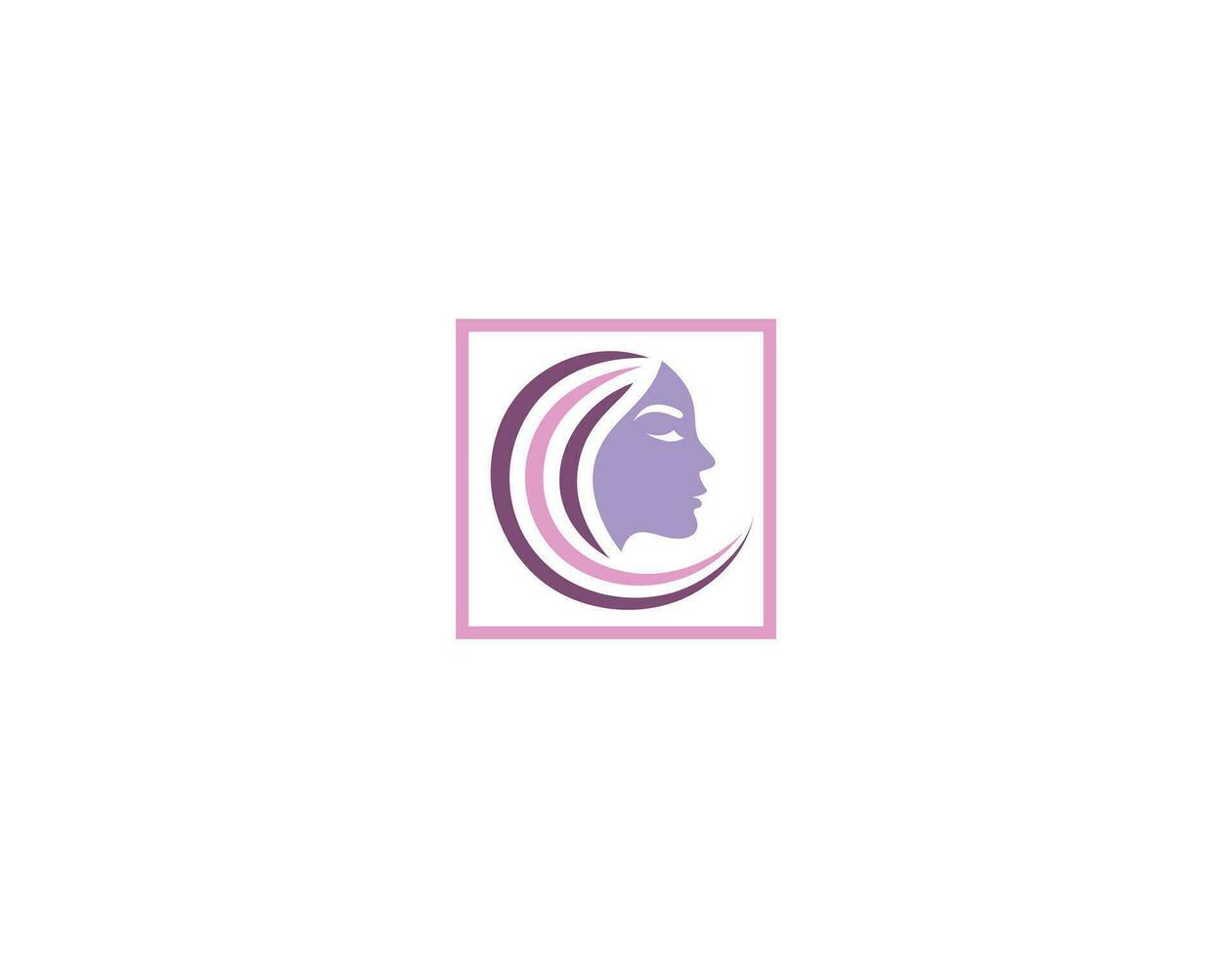 woman face with leaf style stylized beauty salon logo vector
